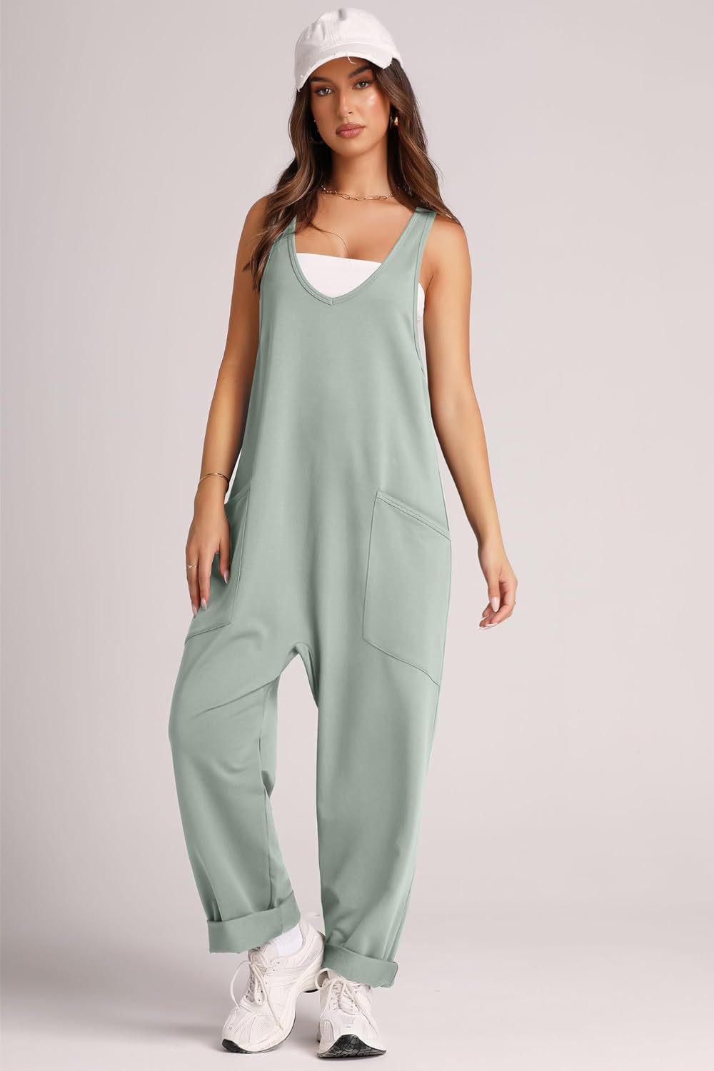 Damen Jumpsuit mit großzügigen Taschen und weichem Stretchmaterial R&B
