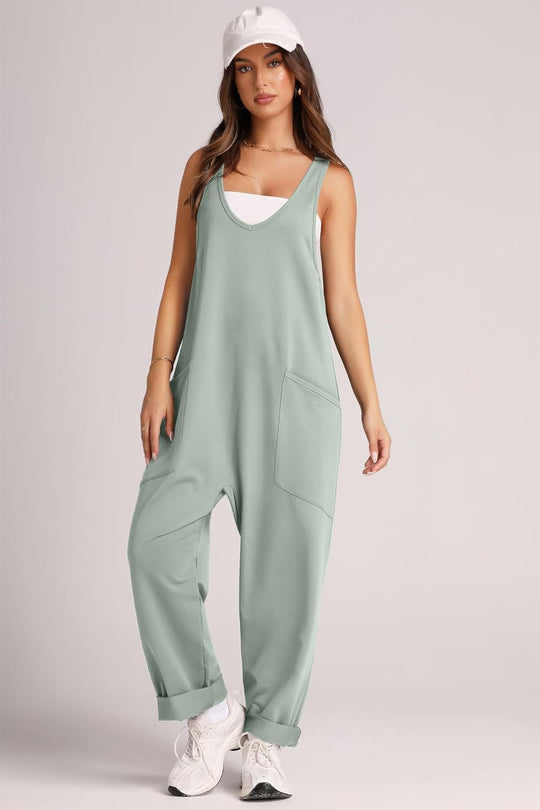 Damen Jumpsuit mit großzügigen Taschen und weichem Stretchmaterial R&B