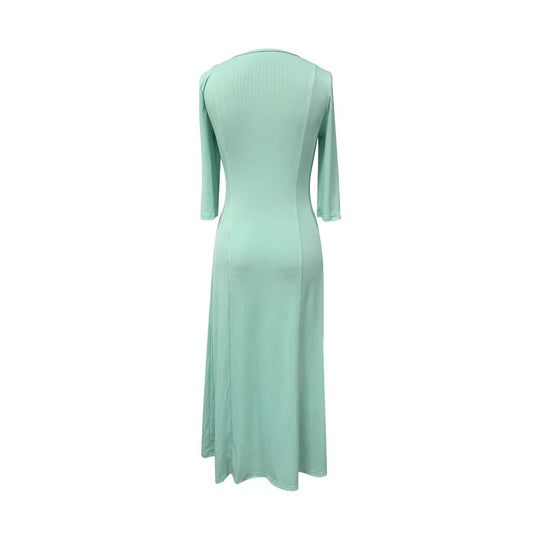 Damen Wickelmaxikleid mit gefalteter Oberteilgestaltung und praktischen Taschen R&B