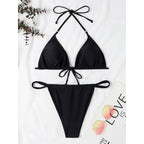 Damen Triangel-Bikini mit verstellbaren BindR&Bändern und elastischem Bund R&B