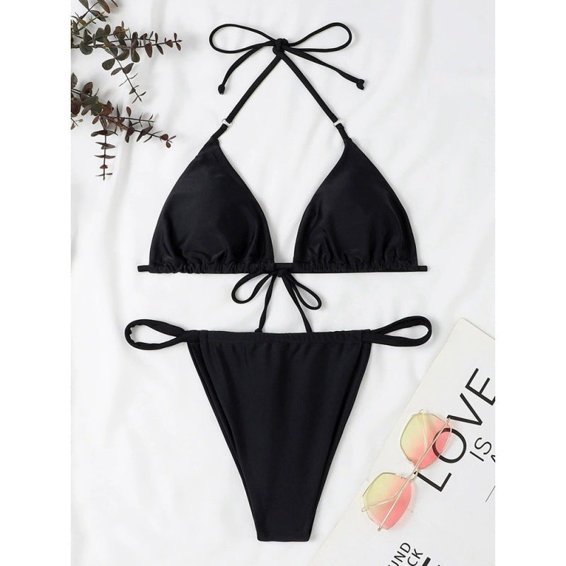 Damen Triangel-Bikini mit verstellbaren BindR&Bändern und elastischem Bund R&B