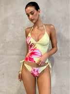 Damen Hochgeschnittener Tankini mit floralen Akzenten R&B