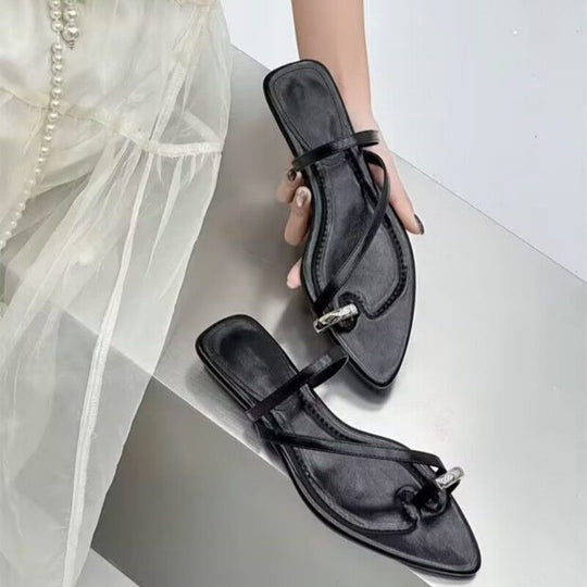 Damen elegante Slingback-Sandalen mit schicker Schnalle R&B