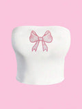 Damen Bandeau-Top mit elegantem Spitzenbandmotiv R&B