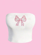Damen Bandeau-Top mit elegantem Spitzenbandmotiv R&B