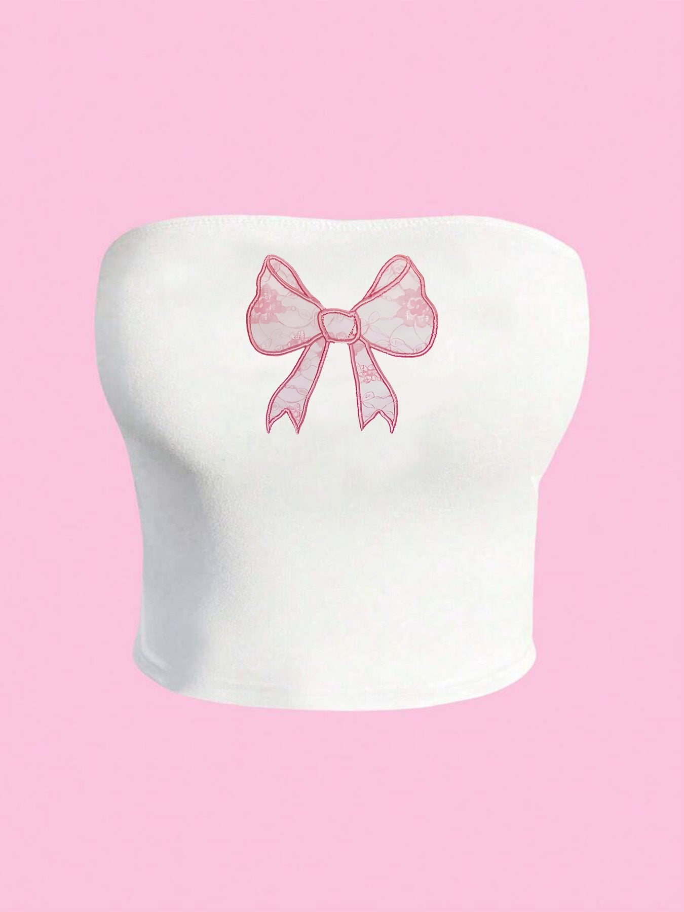 Damen Bandeau-Top mit elegantem Spitzenbandmotiv R&B