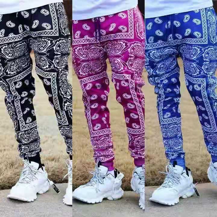 Herren Cargo-Jogginghose im extravaganten Paisley-Muster R&B