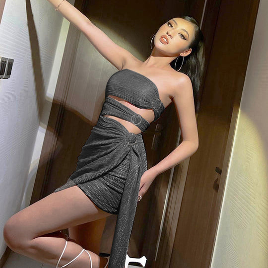 Damen Wickelkleid mit strapazierfähigem und elastischem Material R&B