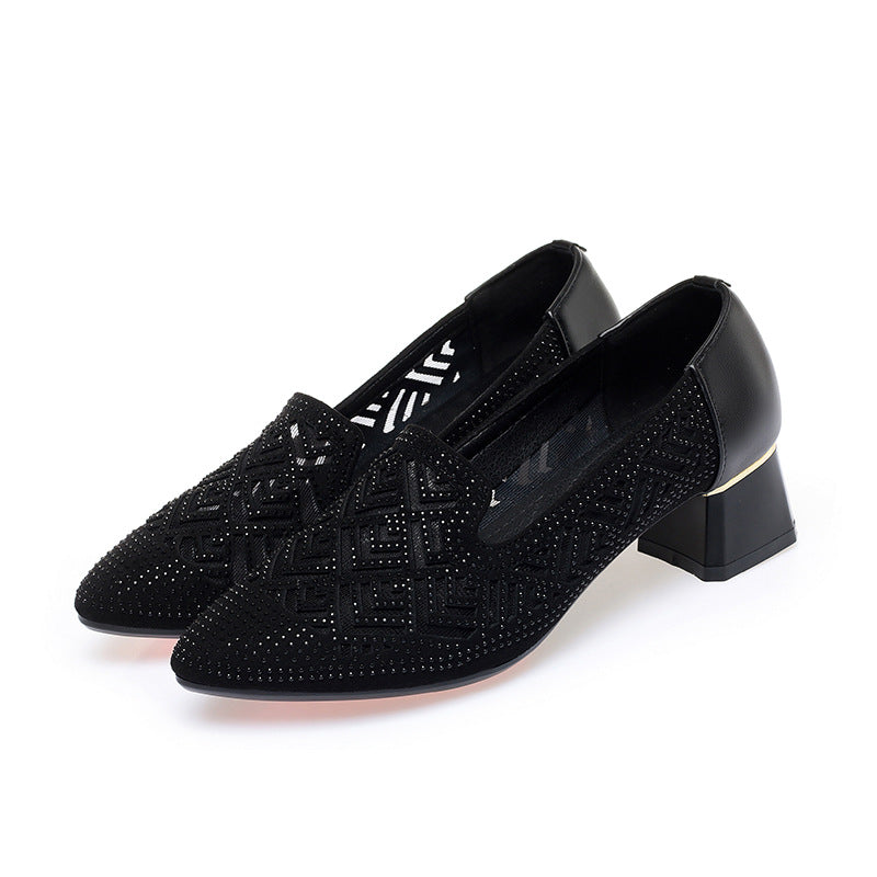 Damen Elegante Pumps mit modischem Strukturdesign und funkelnden Strassverzierungen R&B