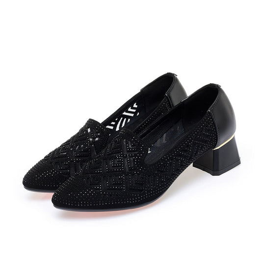 Damen Elegante Pumps mit modischem Strukturdesign und funkelnden Strassverzierungen R&B