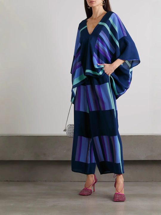 Damen Freizeit Set mit elegantem Schnitt und modernen Streifen R&B
