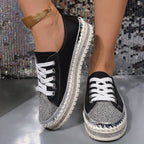 Damen modische Komfort-Sneaker mit Glitzer-Details und atmungsaktiver Sohle R&B