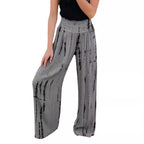 Damen Weit geschnittene Palazzo-Hose mit elastischem Bund und modischem Print R&B