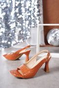 Damen Slingpumps mit modischer Krokoprägung und komfortablem Blockabsatz R&B