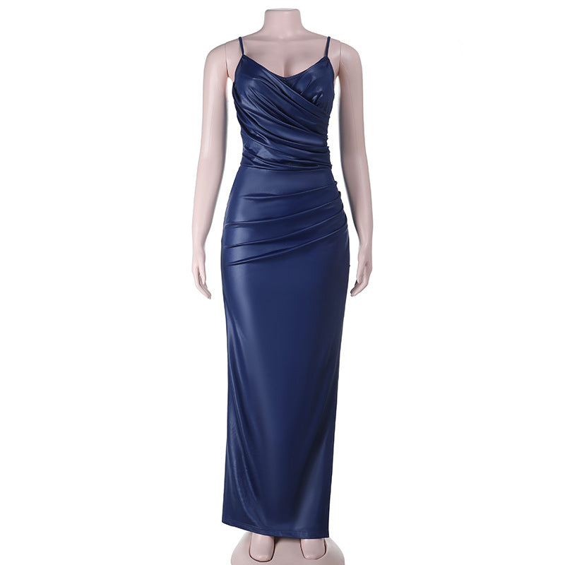 Damen Elegantes Wickelmaxikleid mit schimmerndem Effekt R&B