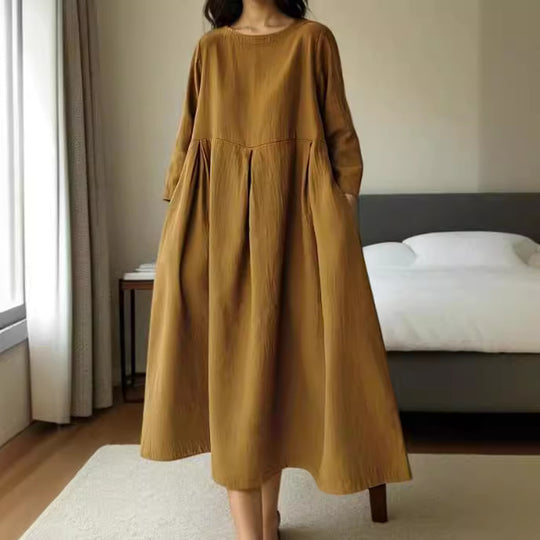 Damen Midikleid mit innovativem Falten-Design R&B