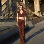 Damen Elegantes Jumpsuit-Set mit Drapierung und schmalem Bein R&B