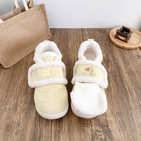 Damen warme Sneaker mit flauschigem Innenfutter und praktischem Klettverschluss R&B