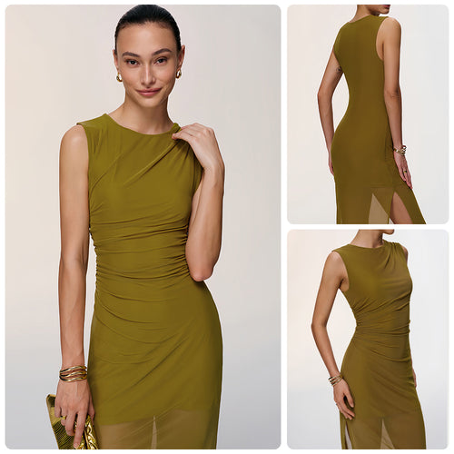 Damen Elegantes Wickelkleid mit figurbetontem Design und verführerischen Raffungselementen R&B