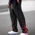 Herren Sportliche Jogginghose mit kontrastierenden Druckknöpfen und atmungsaktivem Stoff R&B