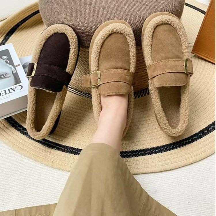 Damen Weiche Velours Hausschuhe mit wärmendem Fleece-R&B