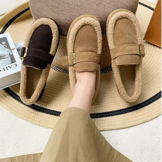 Damen Weiche Velours Hausschuhe mit wärmendem Fleece-R&B