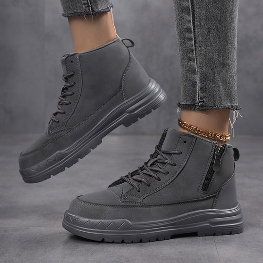 Damen nan knöchelhoher City-Trekker mit seitlichem Reißverschluss, verstellbarer Schnürung, gepolstertem Schaft und griffiger Gummilaufsohle R&B