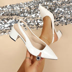 Damen Elegante Slingback-Pumps mit funkelndem Dekor R&B
