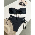 Damen Bandeau-Bikini mit raffiniertem Knotendesign und hohem Beinausschnitt R&B