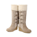 Damen Wedge-Stiefel mit gefüttertem Schaft und modischer Schnürung R&B