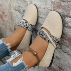 Damen bequeme Mokassins mit dekorativem Riemendesign R&B
