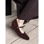 Damen Elegante Ballerinas mit funkelnden Nieten und bequemer Sohle