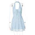 Damen Halterneck-Minikleid aus feiner Spitze R&B