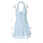 Damen Halterneck-Minikleid aus feiner Spitze R&B