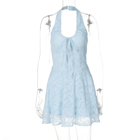 Damen Halterneck-Minikleid aus feiner Spitze R&B