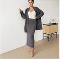 Damen Elegantes Strick-Set mit Rückenschlitzen und lässiger Passform R&B