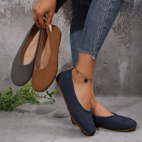 Damen Ballerinas aus hochwertigem Wildleder mit anatomischer Innensohle R&B