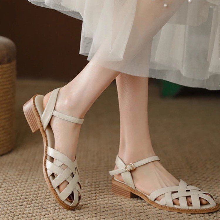 Damen Riemchen-Sandalen mit elegantem Flechtdesign und verstellbarem Riemen