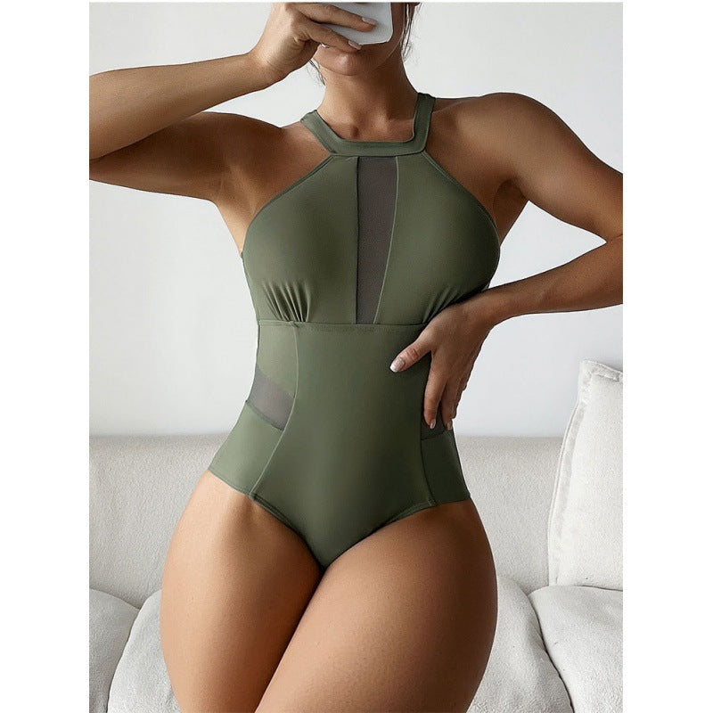 Damen Atemberaubender Badeanzug mit transparenten Einsätzen R&B