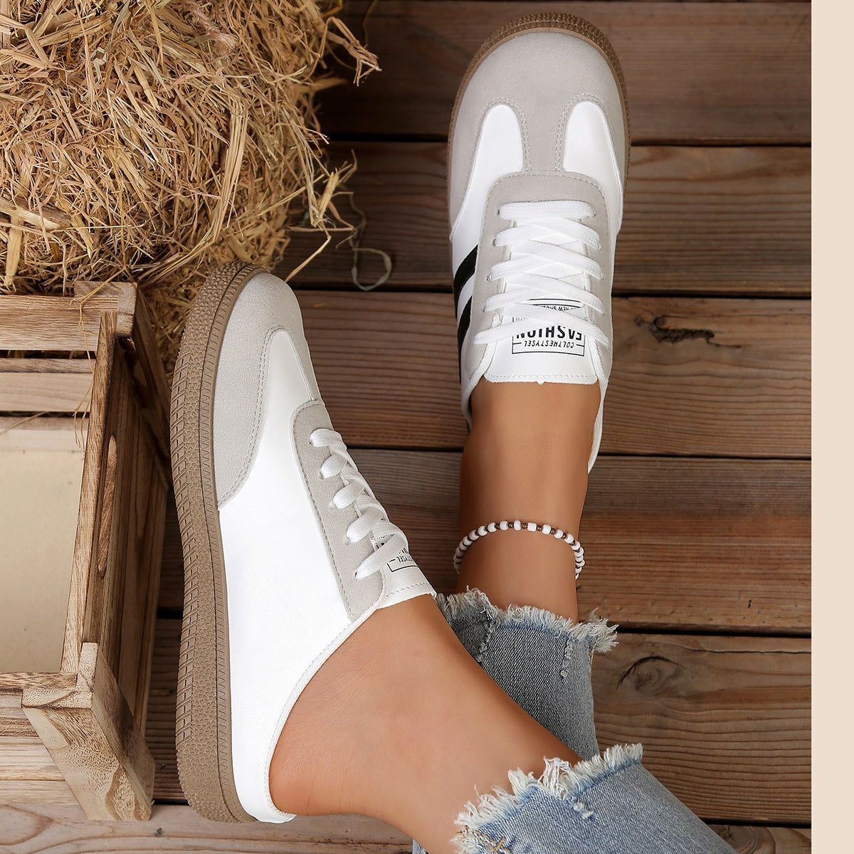 Damen lässige Slipper mit sportlichem Design R&B