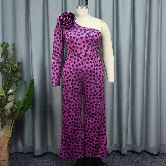 Damen Glamouröses Jumpsuit mit asymmetrischem Design und Rüschen-Detail R&B