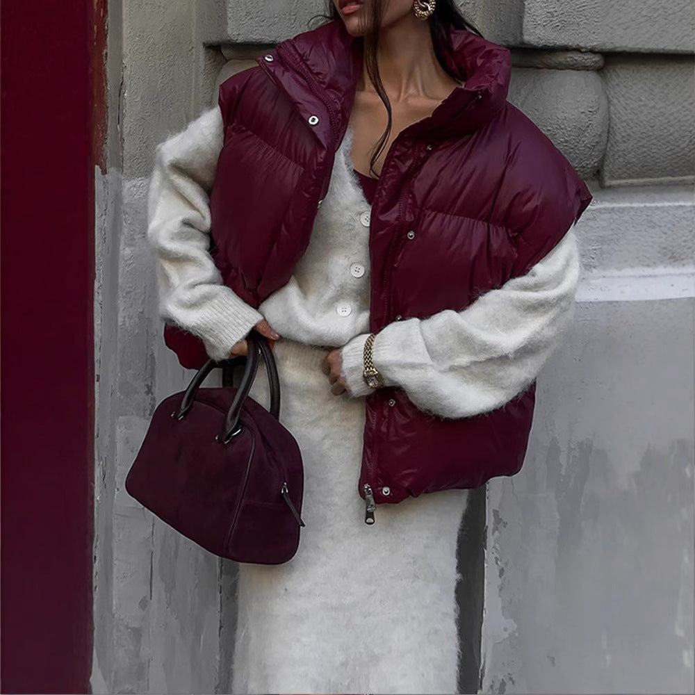 Damen Übergangsjacke im modischen Steppdesign mit hohem Kragen R&B