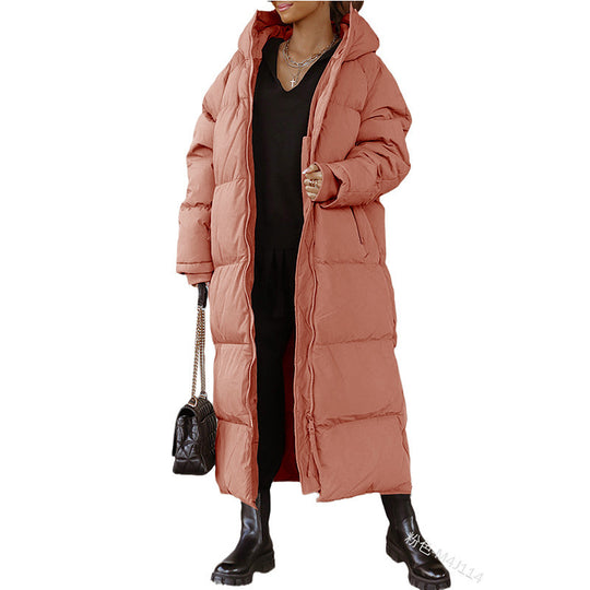 Damen Lange gesteppte Winterjacke R&B