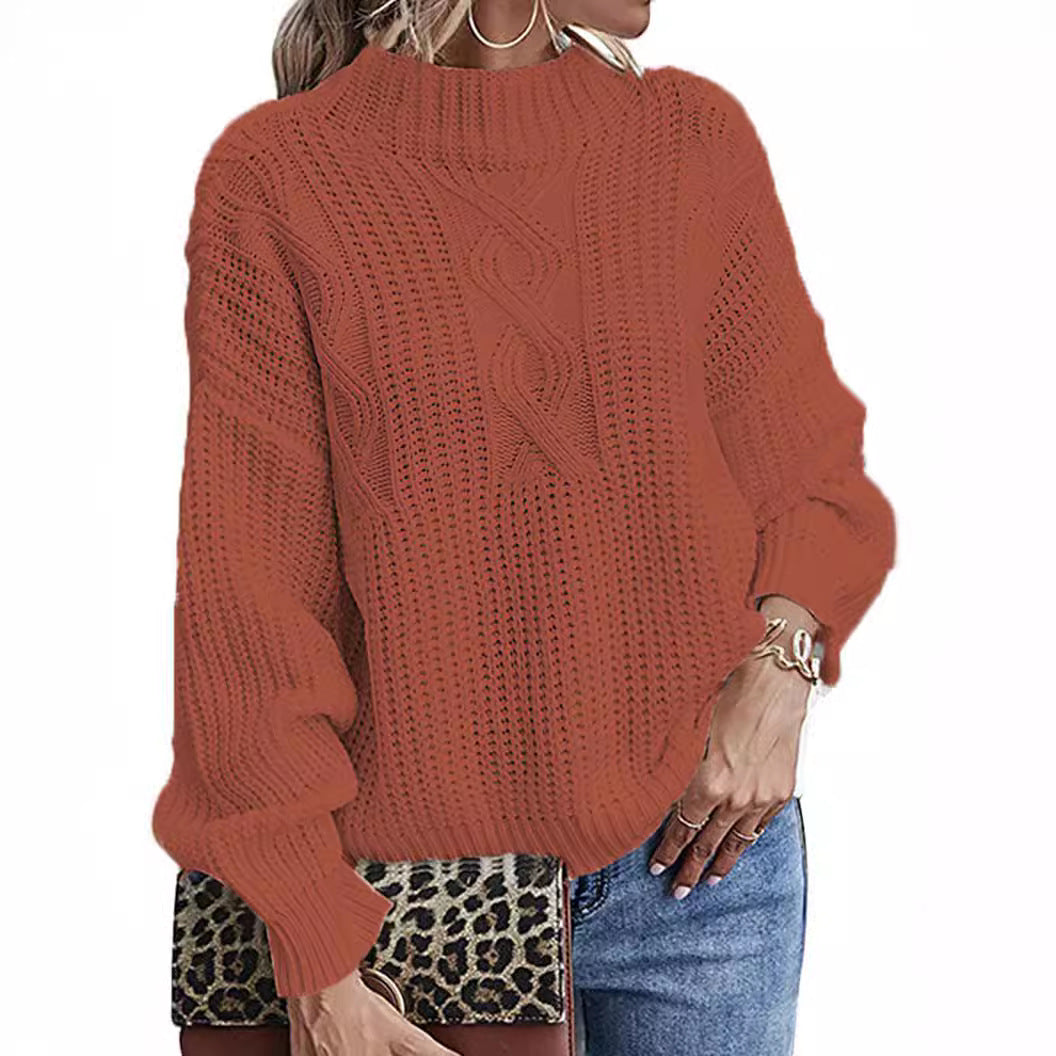 Damen Strickpullover mit elegantem Zopfdesign und modernem Schnitt R&B