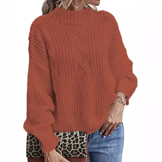 Damen Strickpullover mit elegantem Zopfdesign und modernem Schnitt R&B