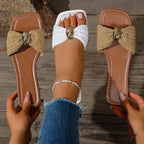 Damen Trendige Riemensandalen mit dekorativem Schleifendetail R&B