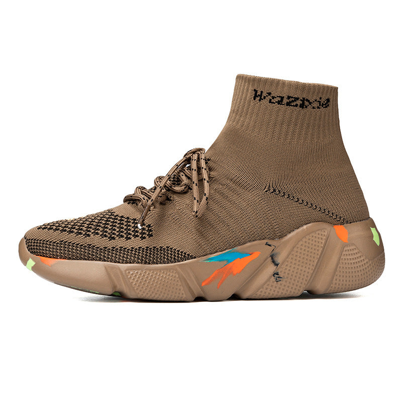 Damen Hochgeschnittene Sport Sneakers mit elastischem Strick-Obermaterial R&B