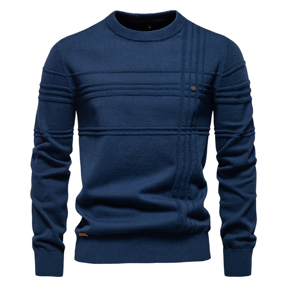 Herren Strickpullover mit modernem Strukturdesign und Komfortpassform R&B