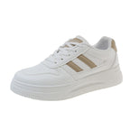 Damen Plattform Sneakers mit langlR&Biger Lederoberfläche und atmungsaktiver Dämpfung R&B