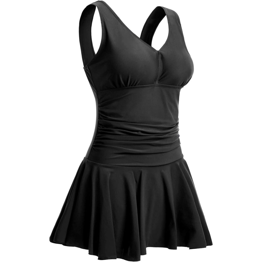 Damen Badeanzug mit Rüschendetails und frischem Kirschmuster R&B